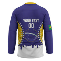 Brazil 2026 Baseball Custom Hockey Jersey Go Champions Drip Style
