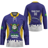 Brazil 2026 Baseball Custom Hockey Jersey Go Champions Drip Style
