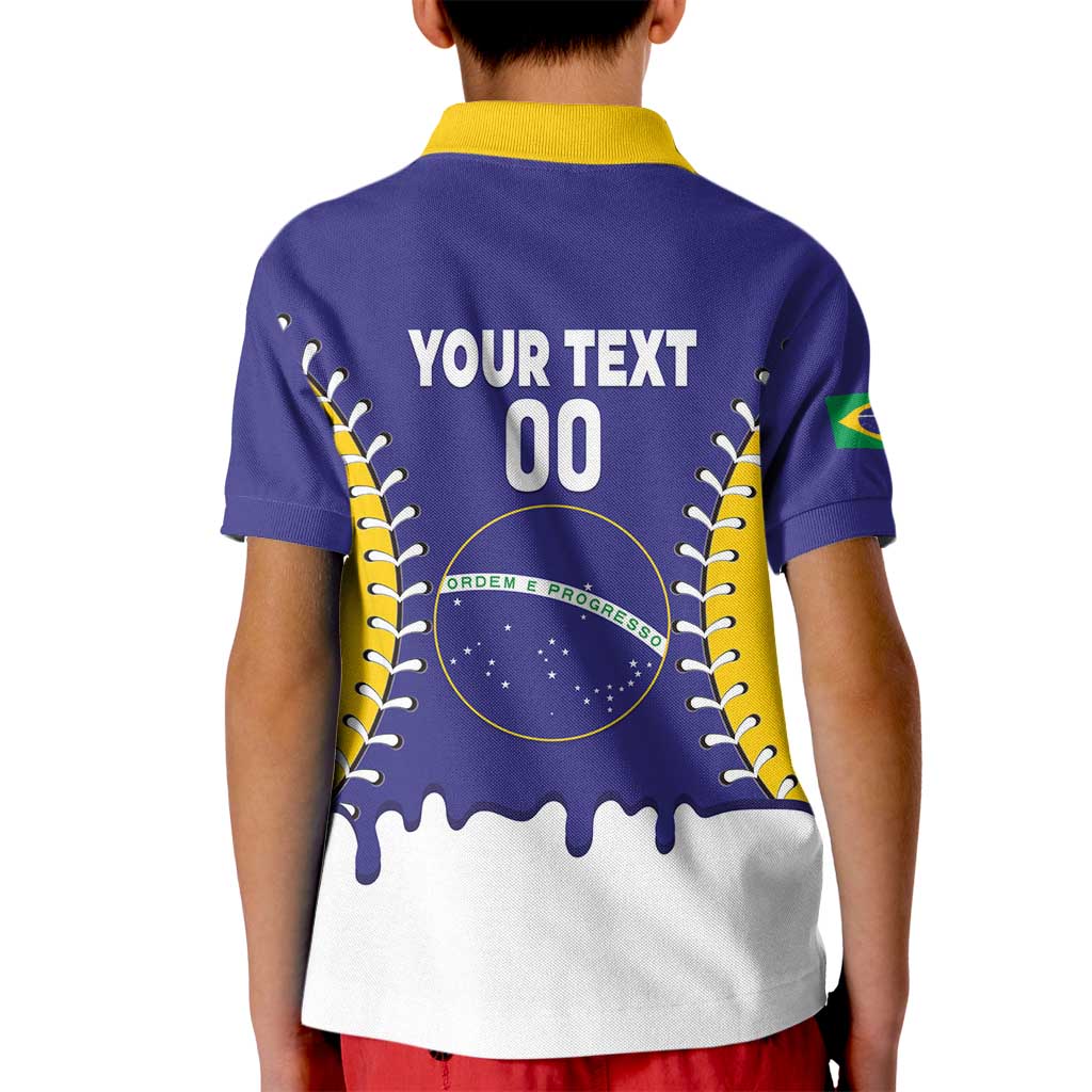 Brazil 2026 Baseball Custom Kid Polo Shirt Go Champions Drip Style