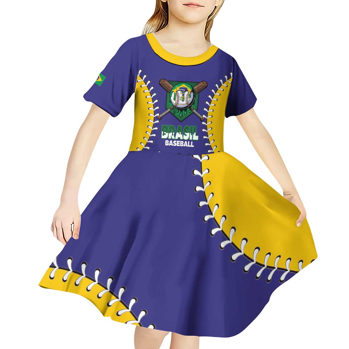 Brazil 2026 Baseball Custom Kid Short Sleeve Dress Go Champions Drip Style