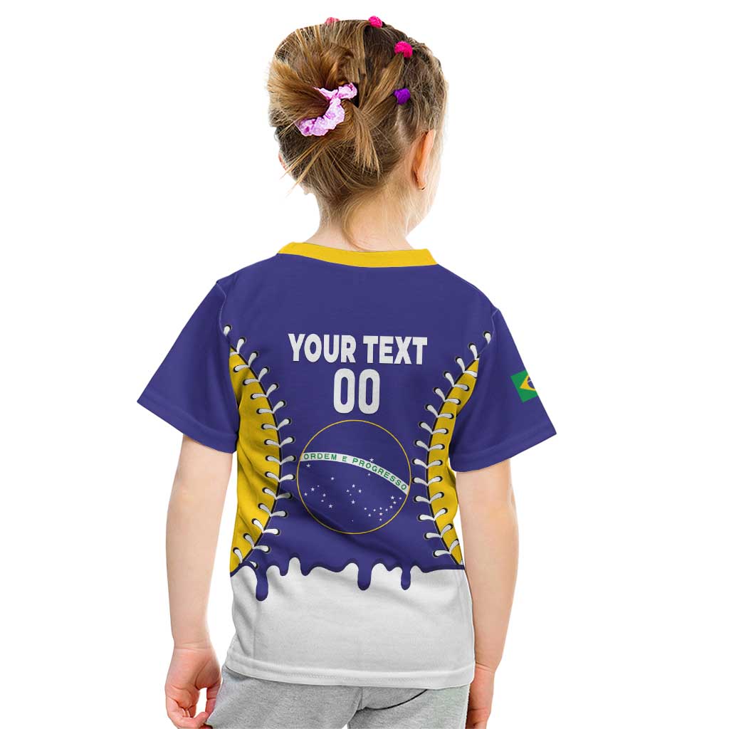 Brazil 2026 Baseball Custom Kid T Shirt Go Champions Drip Style