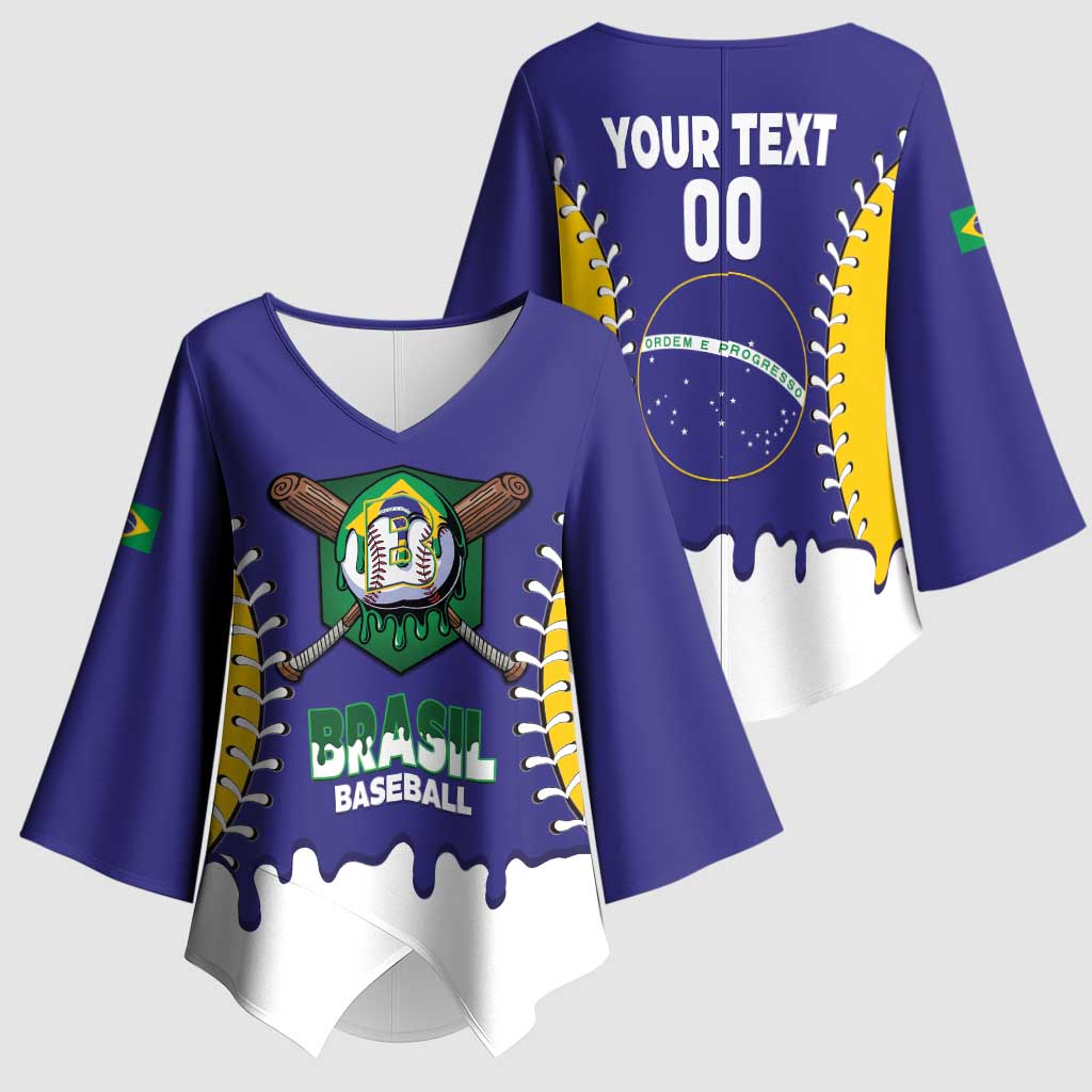 Brazil 2026 Baseball Custom Kimono Sleeve Blouse Go Champions Drip Style