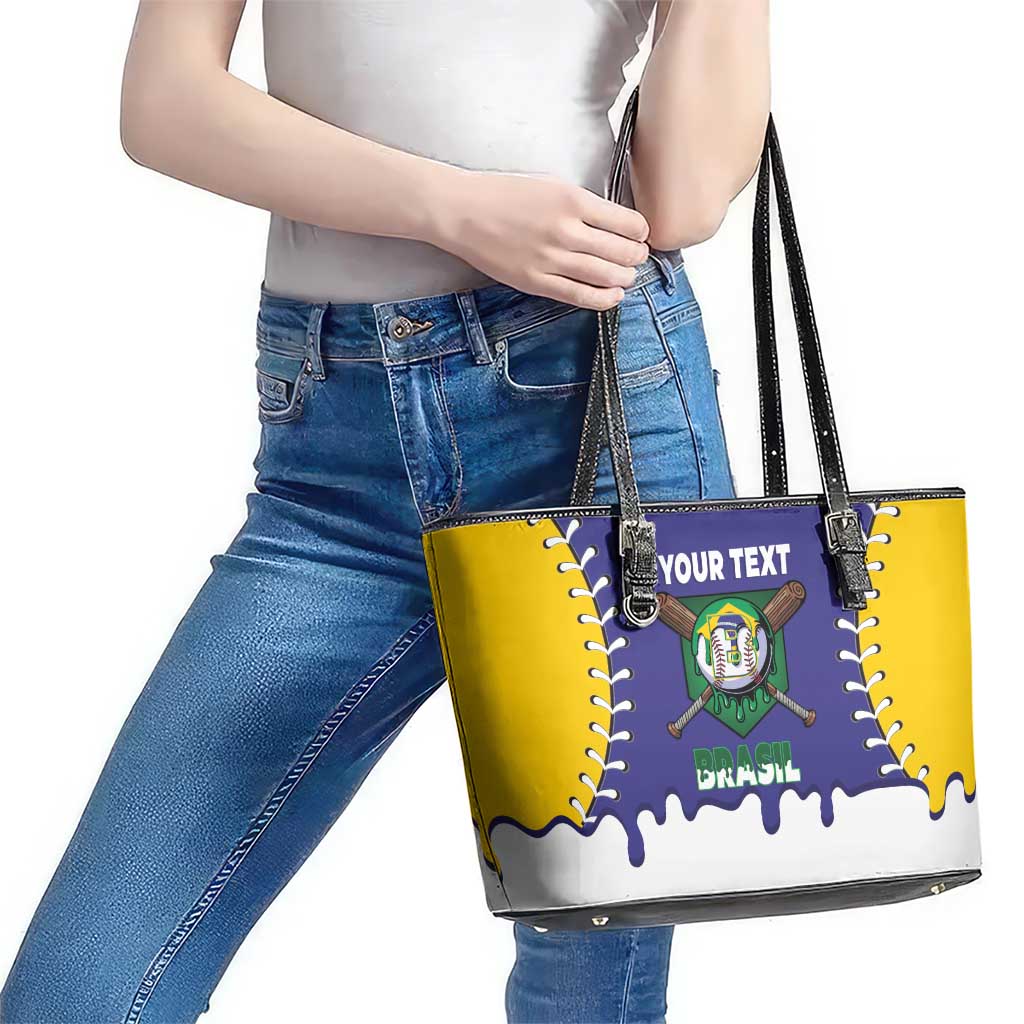 Brazil 2026 Baseball Custom Leather Tote Bag Go Champions Drip Style