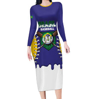 Brazil 2026 Baseball Custom Long Sleeve Bodycon Dress Go Champions Drip Style