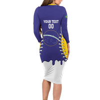 Brazil 2026 Baseball Custom Long Sleeve Bodycon Dress Go Champions Drip Style