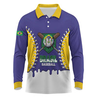 Brazil 2026 Baseball Custom Long Sleeve Polo Shirt Go Champions Drip Style