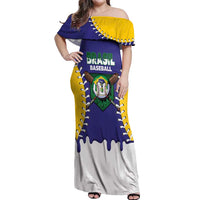 Brazil 2026 Baseball Custom Off Shoulder Maxi Dress Go Champions Drip Style