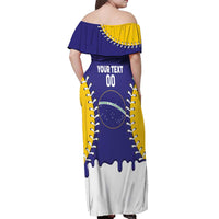 Brazil 2026 Baseball Custom Off Shoulder Maxi Dress Go Champions Drip Style
