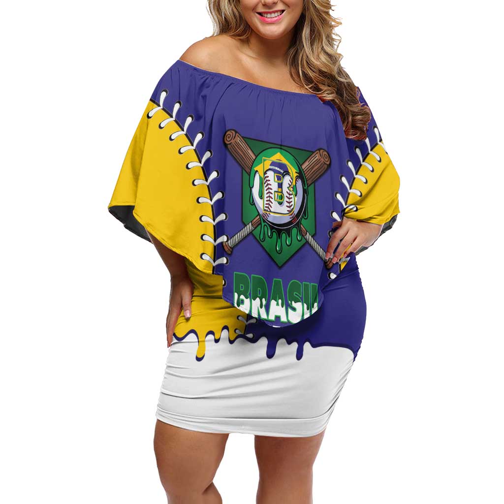 Brazil 2026 Baseball Custom Off Shoulder Short Dress Go Champions Drip Style