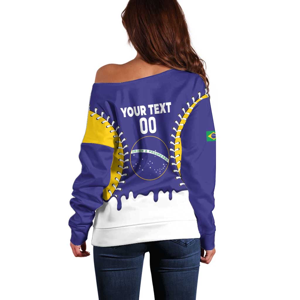 Brazil 2026 Baseball Custom Off Shoulder Sweater Go Champions Drip Style