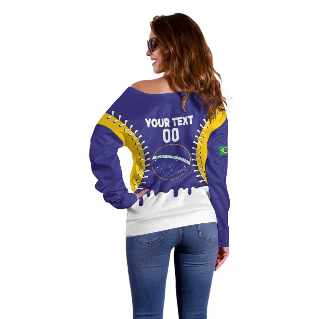 Brazil 2026 Baseball Custom Off Shoulder Sweater Go Champions Drip Style