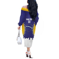 Brazil 2026 Baseball Custom Off The Shoulder Long Sleeve Dress Go Champions Drip Style