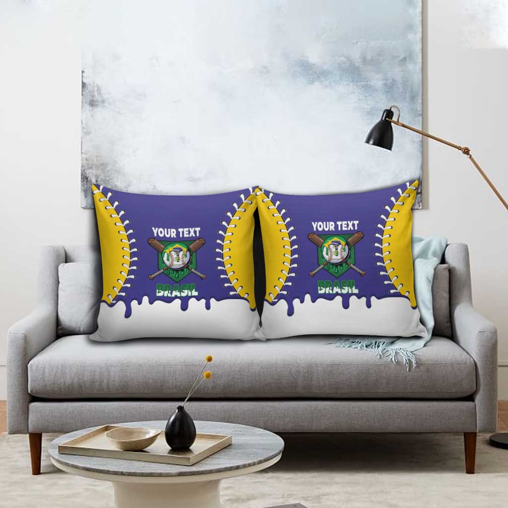 Brazil 2026 Baseball Custom Pillow Cover Go Champions Drip Style