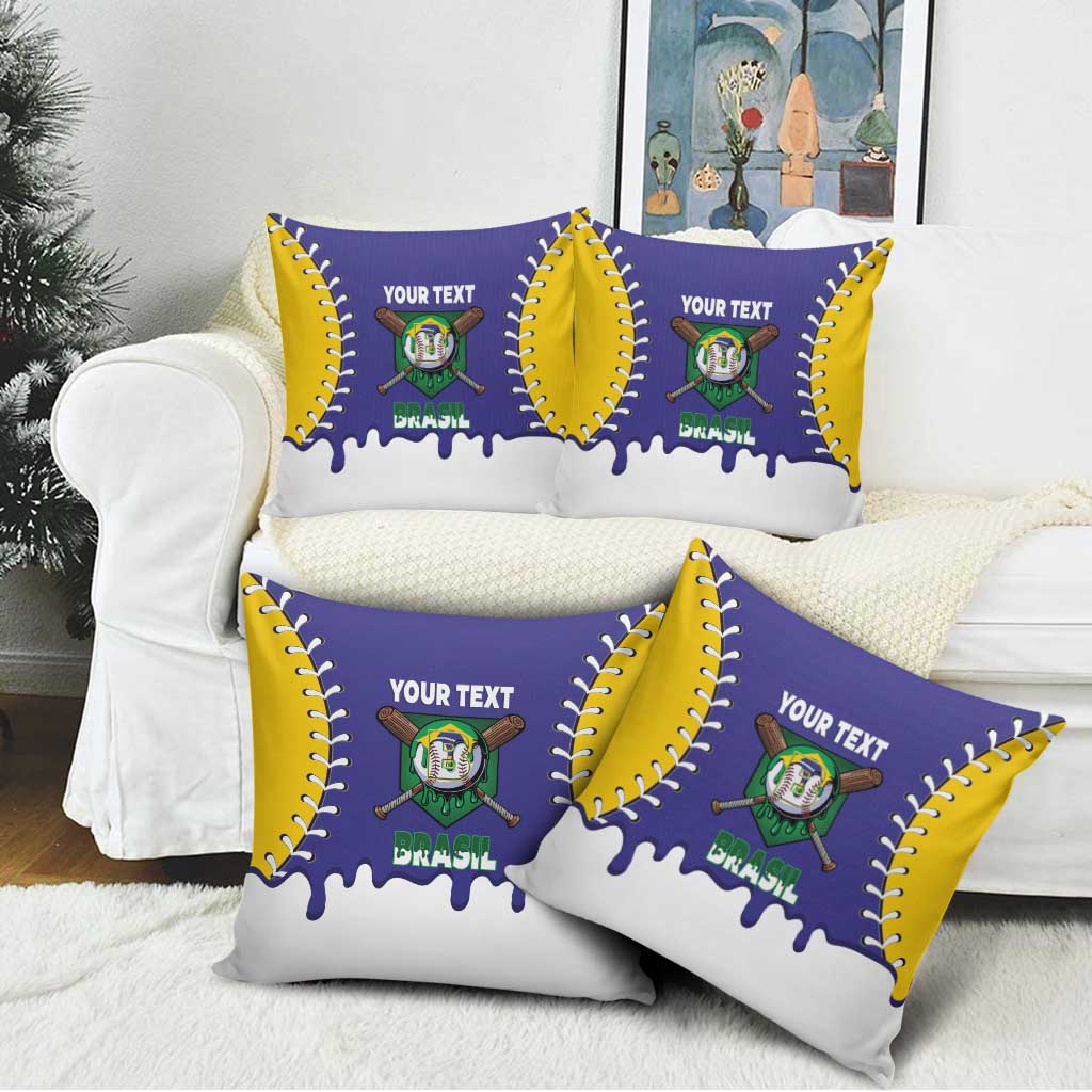 Brazil 2026 Baseball Custom Pillow Cover Go Champions Drip Style