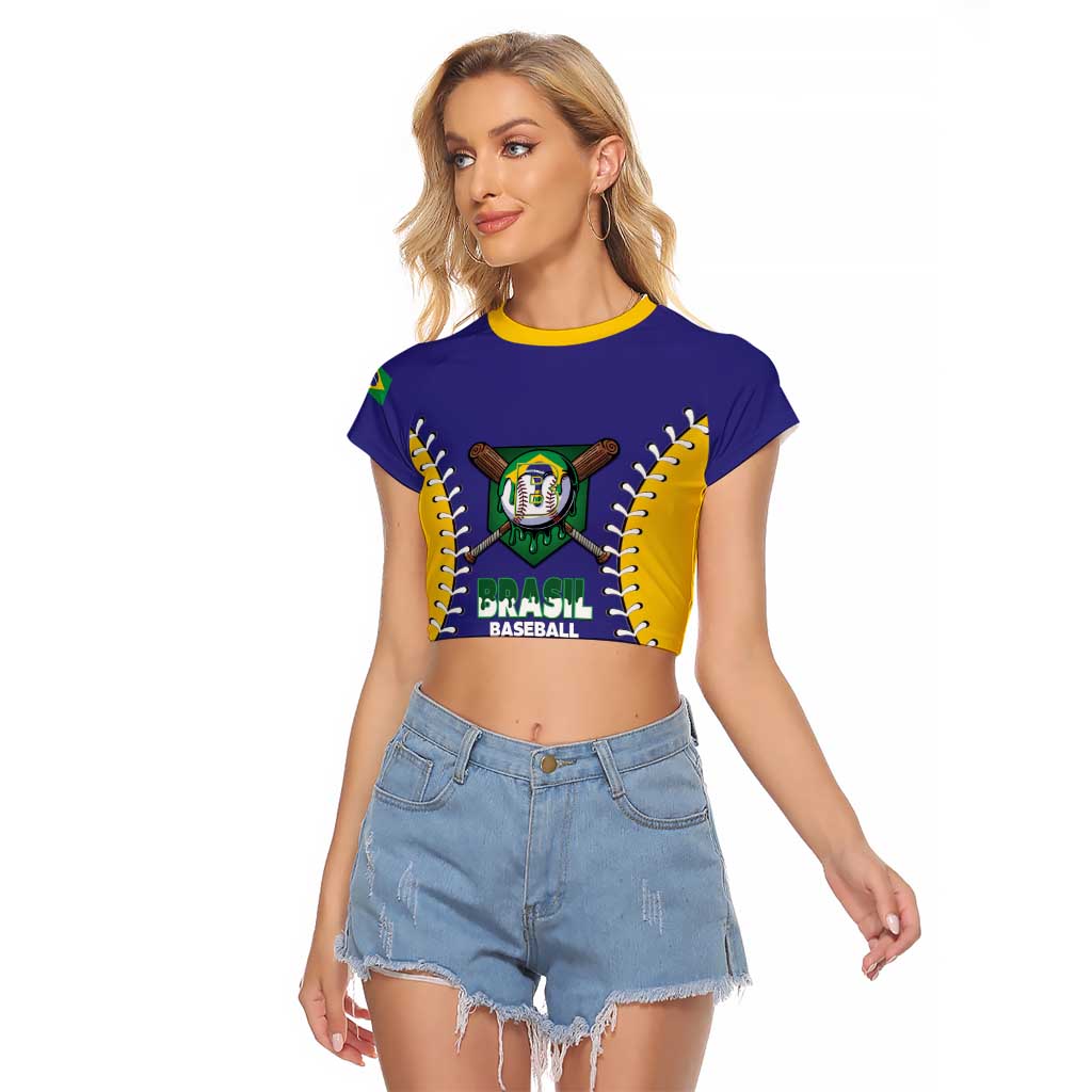 Brazil 2026 Baseball Custom Raglan Cropped T Shirt Go Champions Drip Style