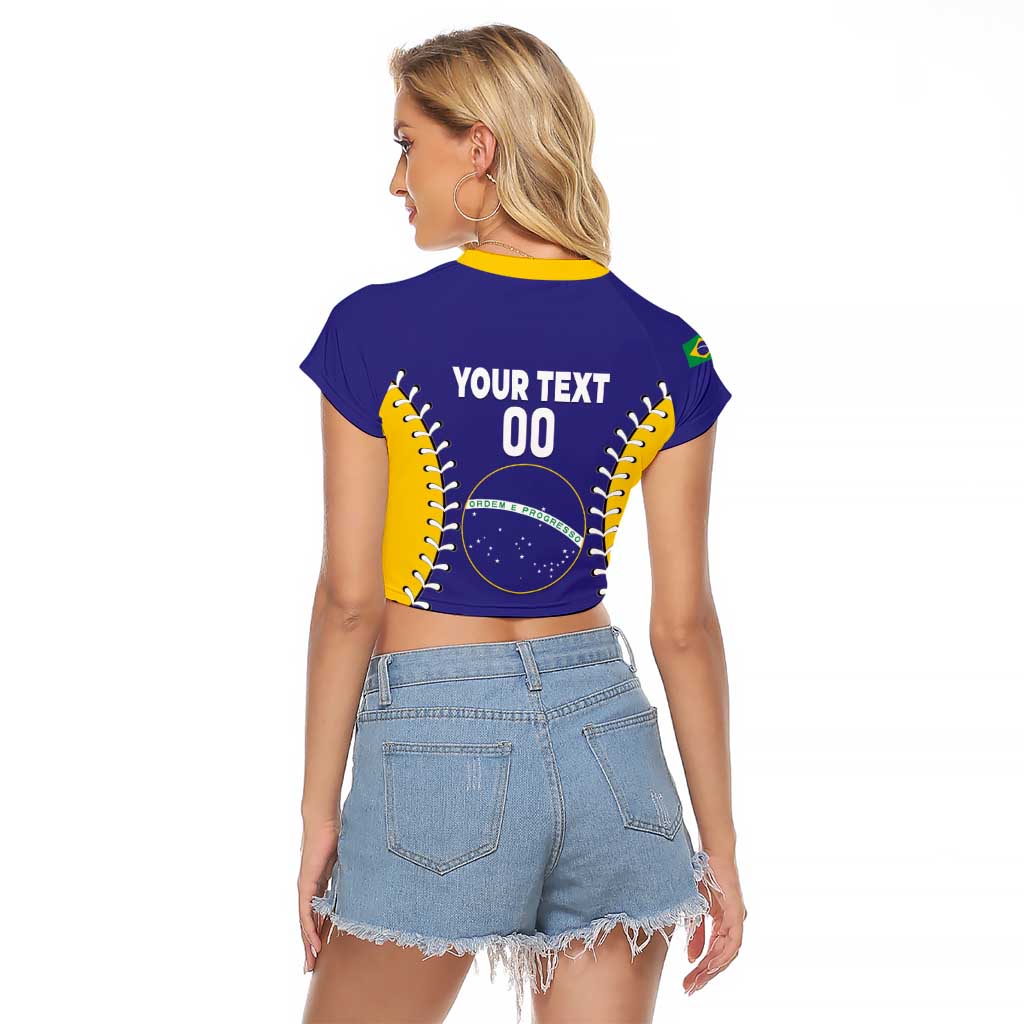 Brazil 2026 Baseball Custom Raglan Cropped T Shirt Go Champions Drip Style
