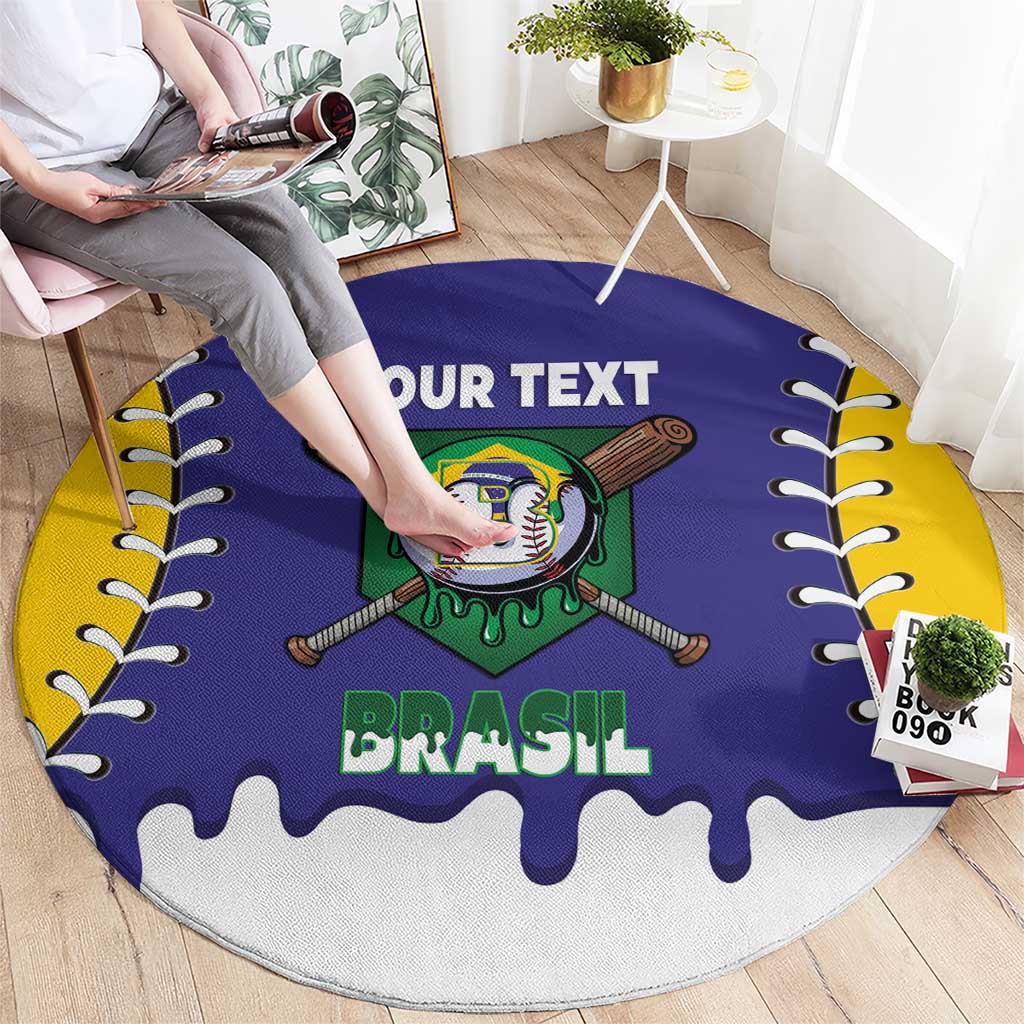 Brazil 2026 Baseball Custom Round Carpet Go Champions Drip Style