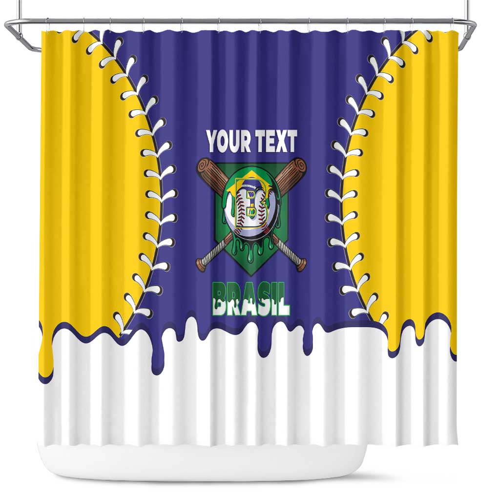 Brazil 2026 Baseball Custom Shower Curtain Go Champions Drip Style