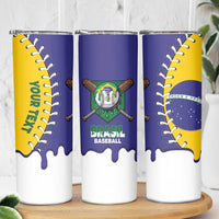 Brazil 2026 Baseball Custom Skinny Tumbler Go Champions Drip Style