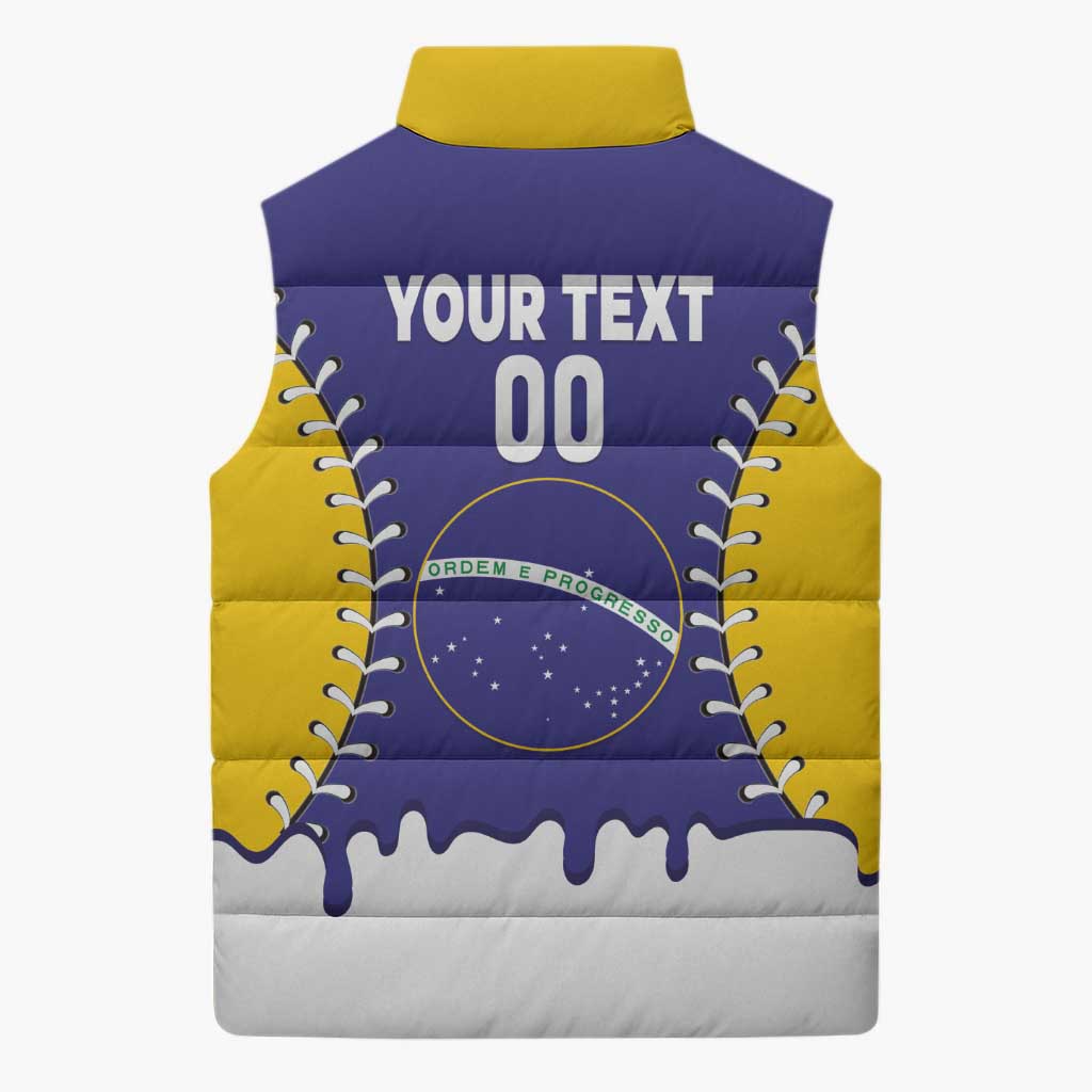 Brazil 2026 Baseball Custom Sleeveless Puffer Jacket Go Champions Drip Style