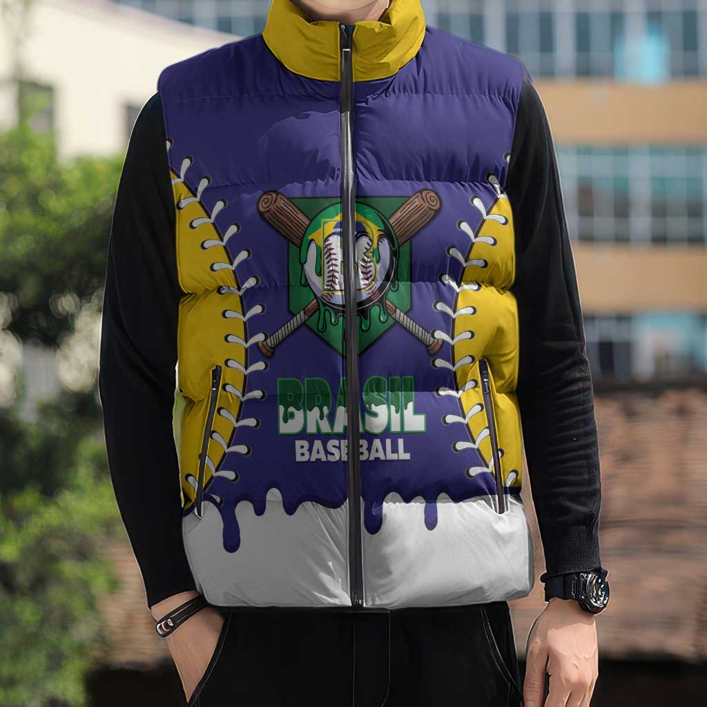 Brazil 2026 Baseball Custom Sleeveless Puffer Jacket Go Champions Drip Style