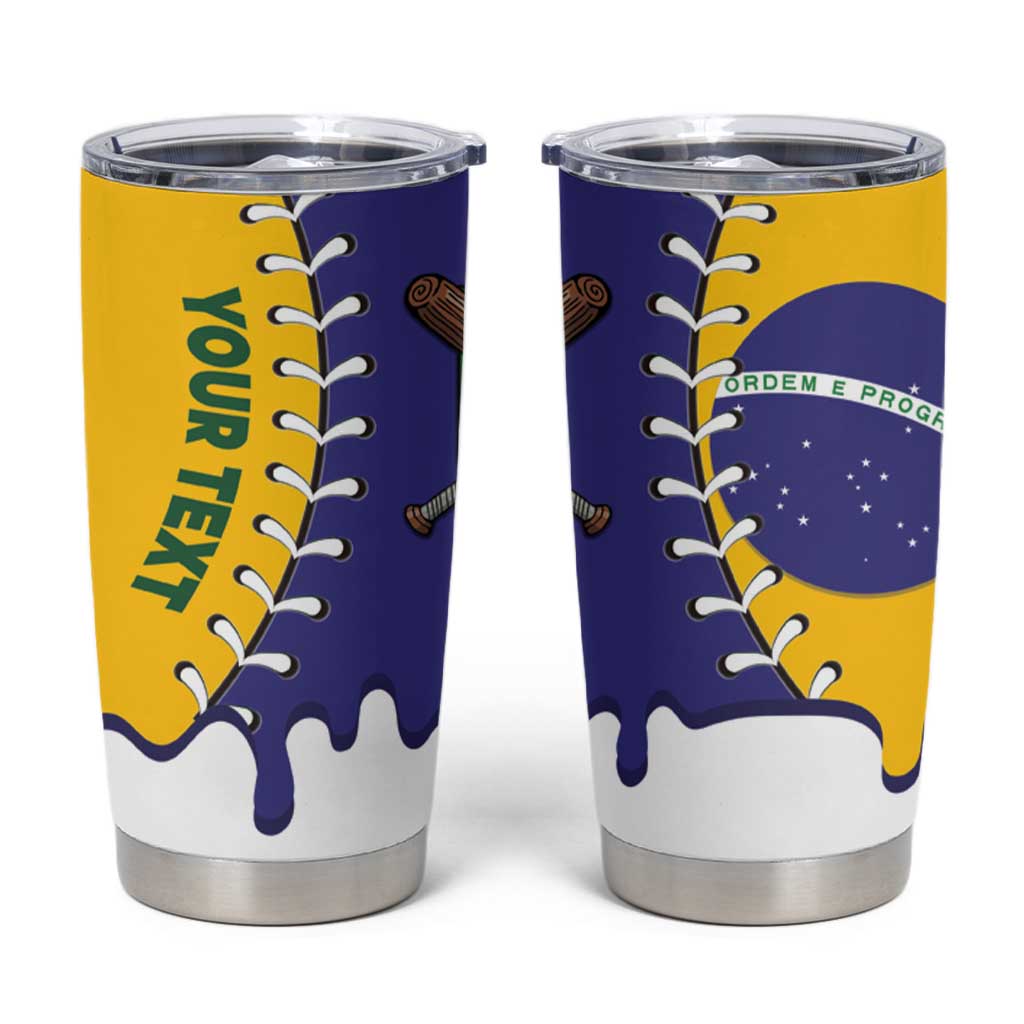 Brazil 2026 Baseball Custom Tumbler Cup Go Champions Drip Style