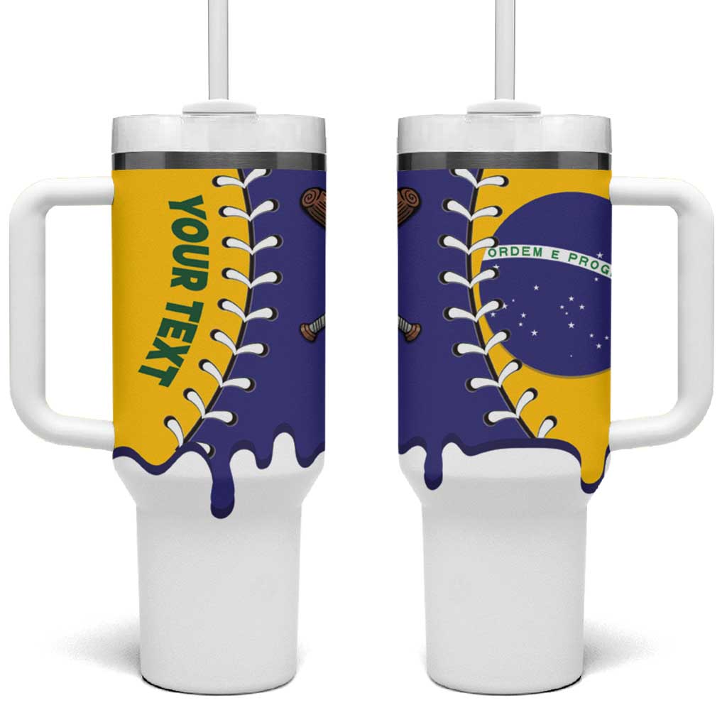 Brazil 2026 Baseball Custom Tumbler With Handle Go Champions Drip Style