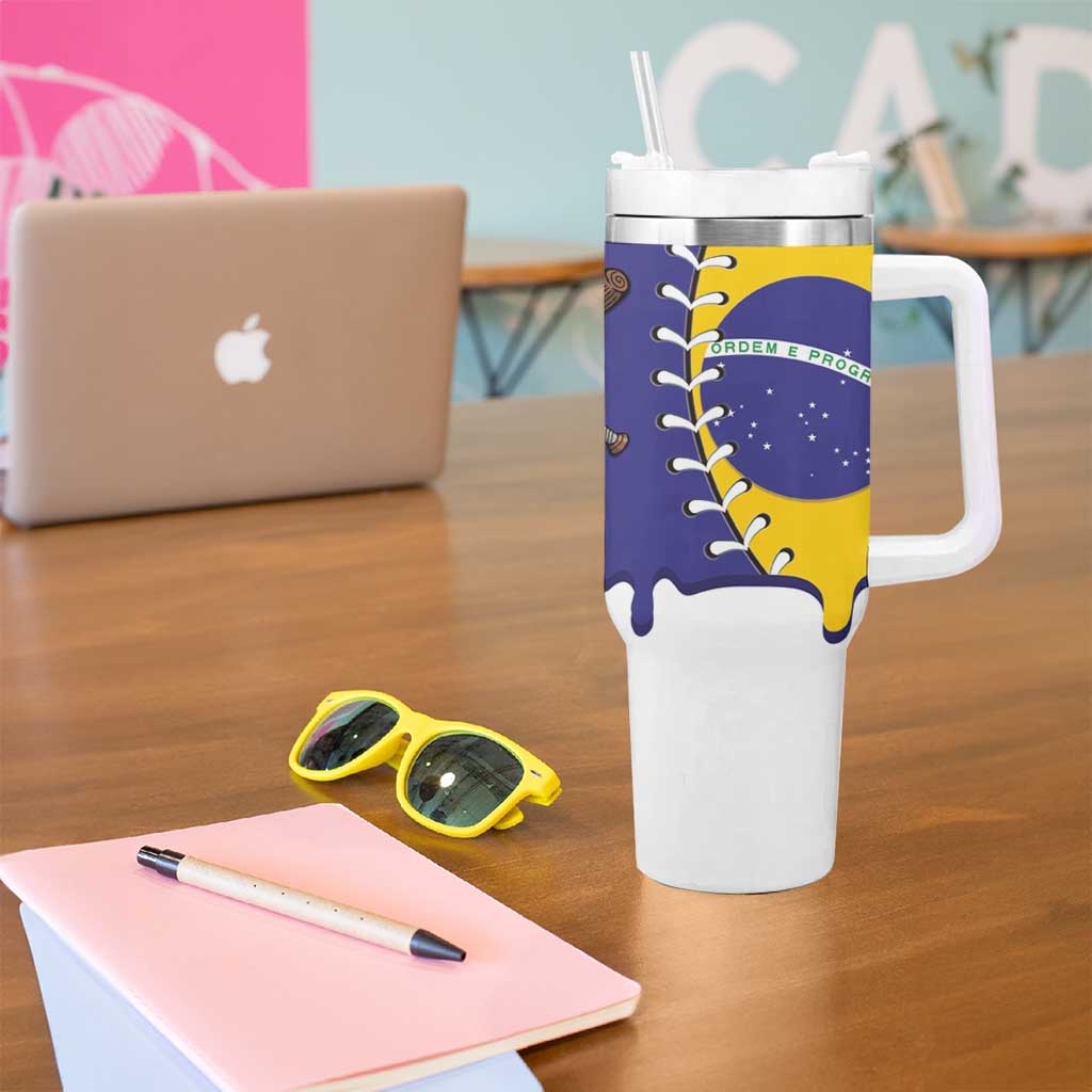 Brazil 2026 Baseball Custom Tumbler With Handle Go Champions Drip Style