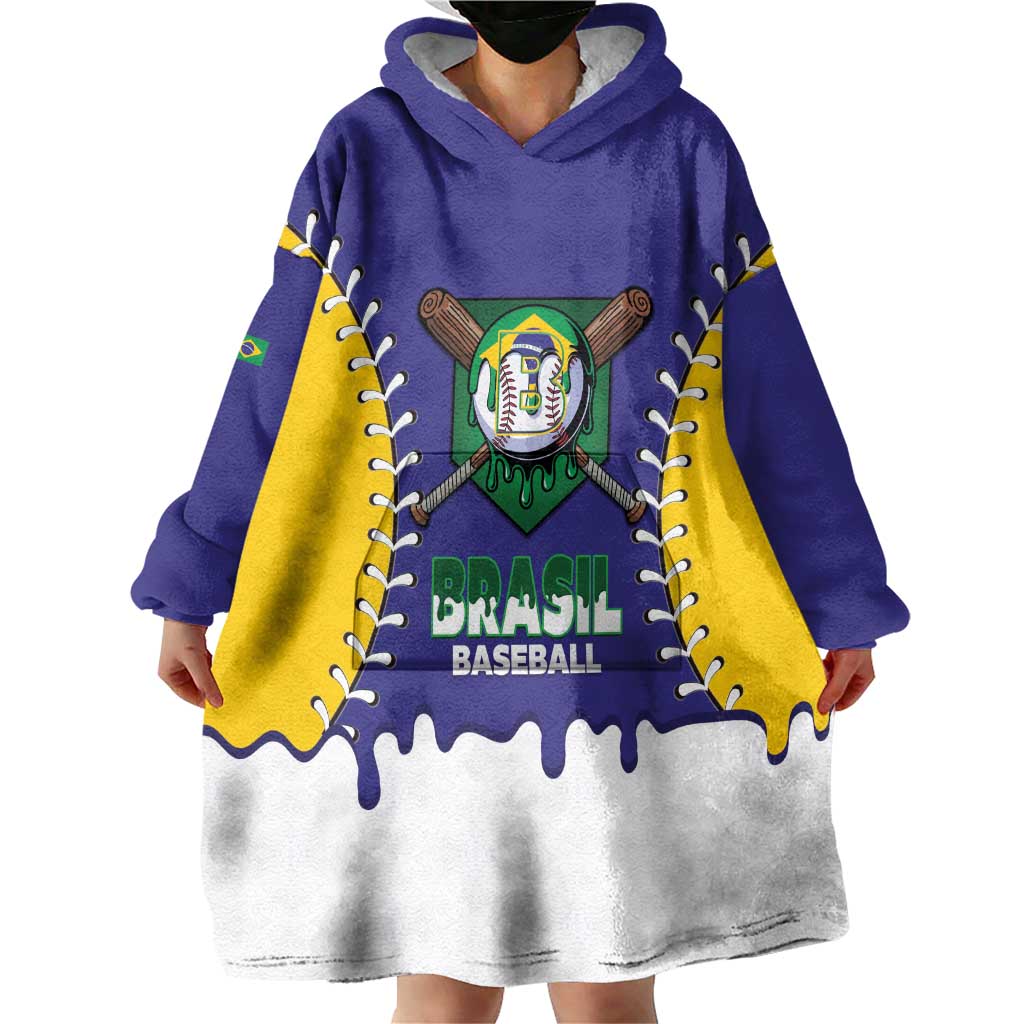 Brazil 2026 Baseball Custom Wearable Blanket Hoodie Go Champions Drip Style