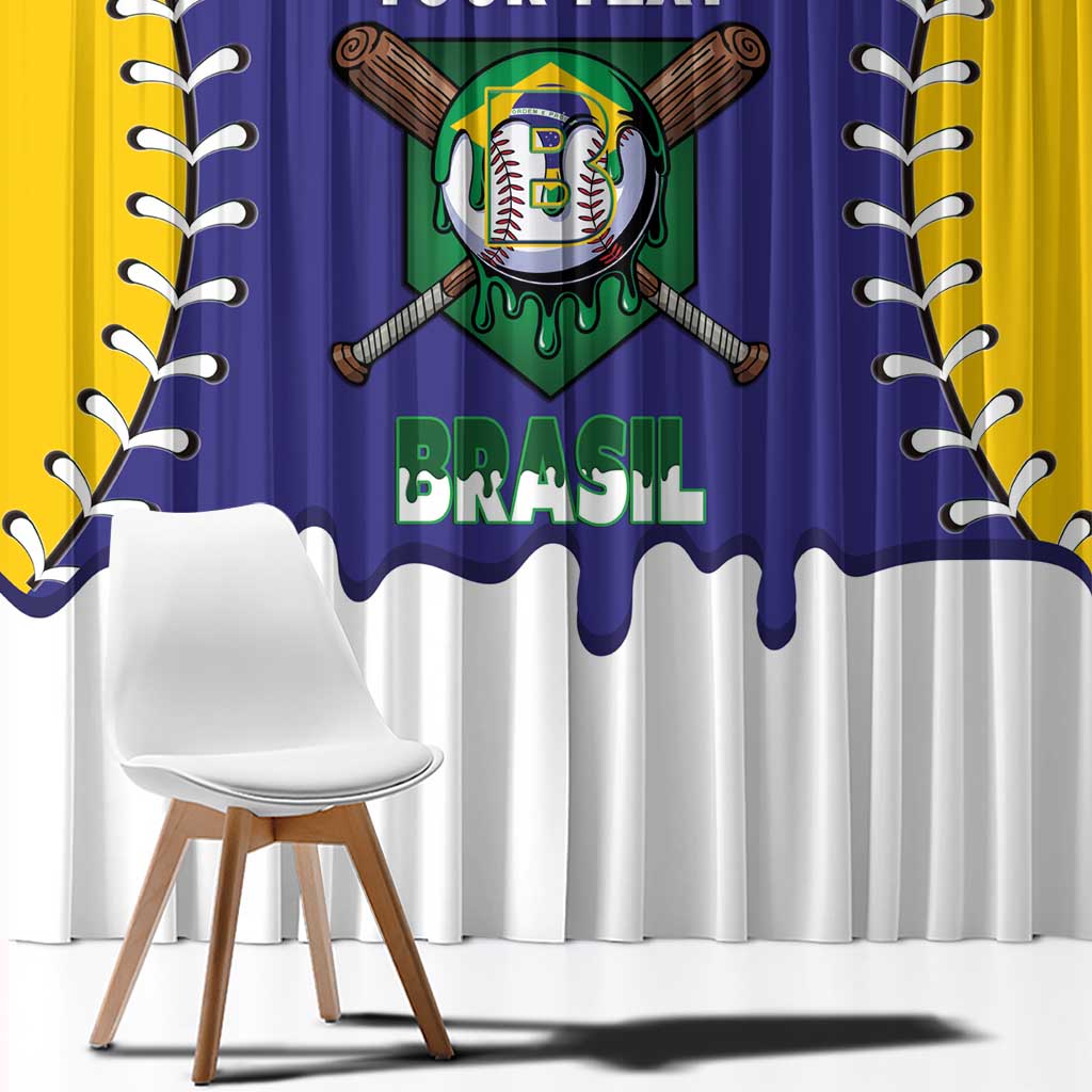 Brazil 2026 Baseball Custom Window Curtain Go Champions Drip Style