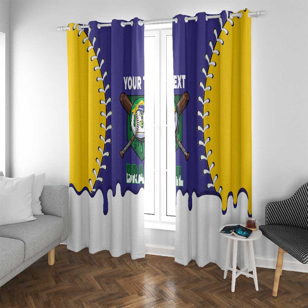 Brazil 2026 Baseball Custom Window Curtain Go Champions Drip Style