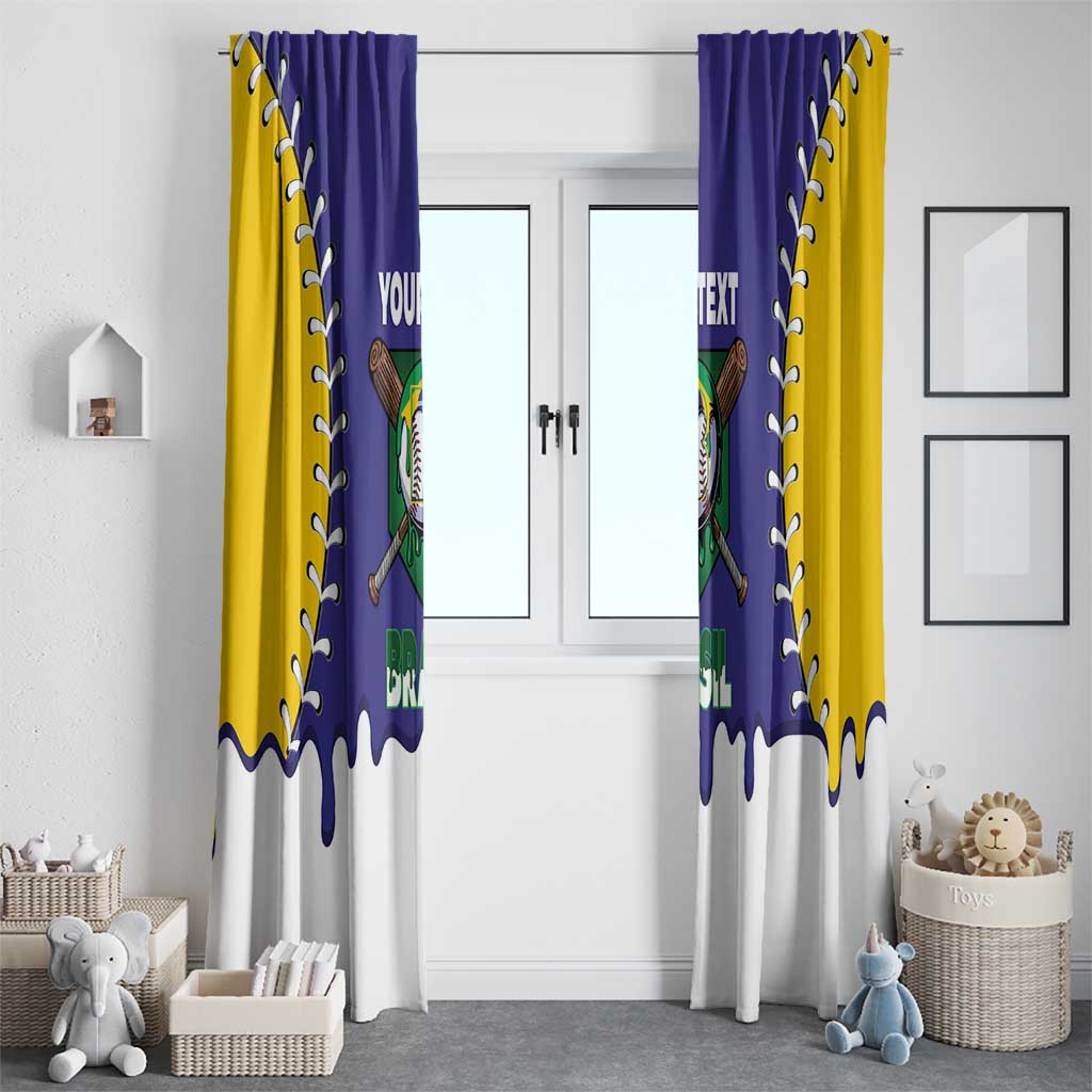 Brazil 2026 Baseball Custom Window Curtain Go Champions Drip Style