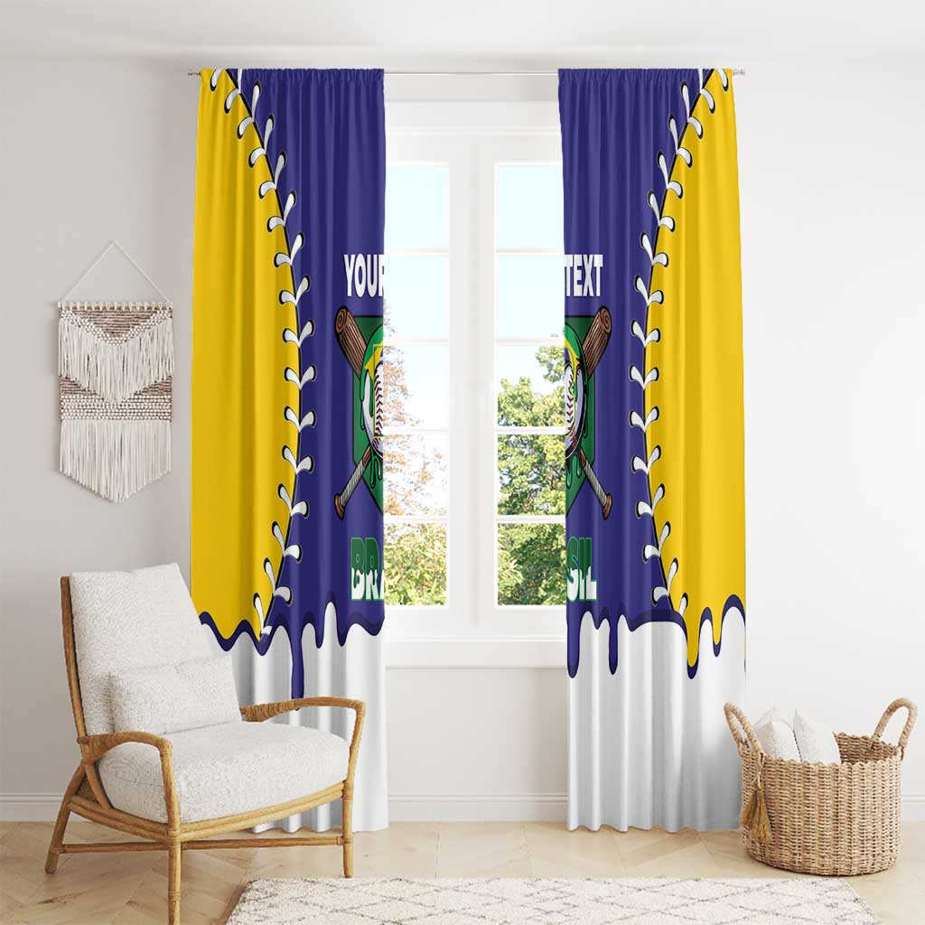 Brazil 2026 Baseball Custom Window Curtain Go Champions Drip Style