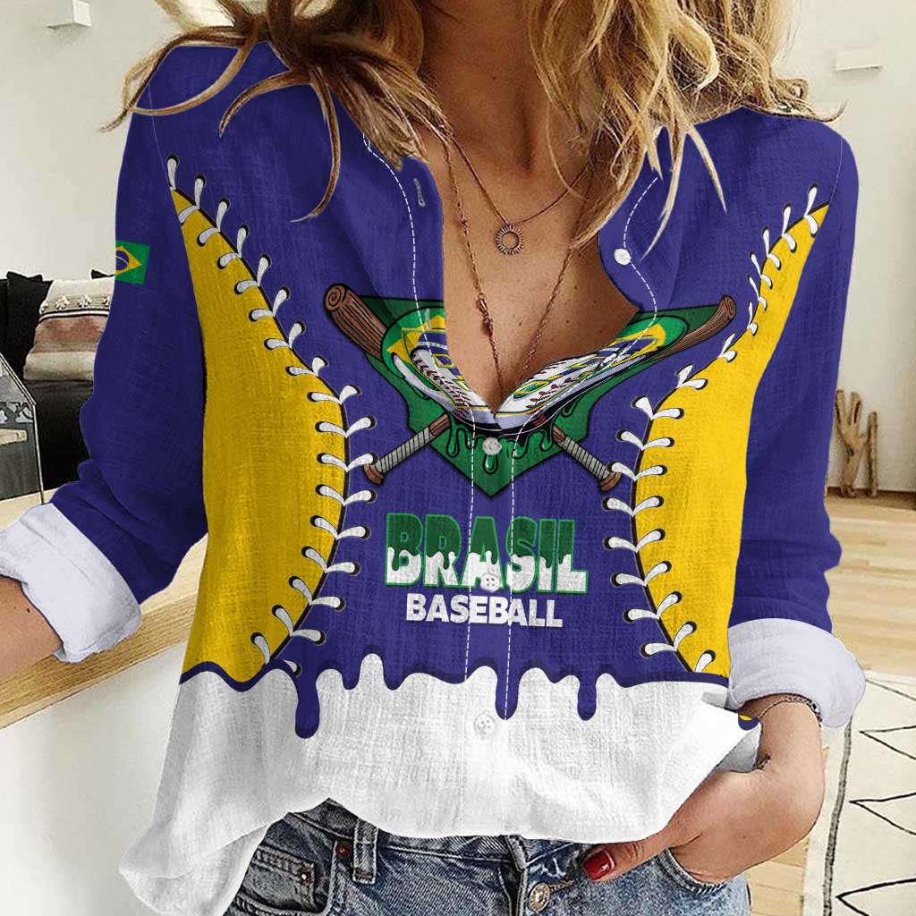 Brazil 2026 Baseball Custom Women Casual Shirt Go Champions Drip Style