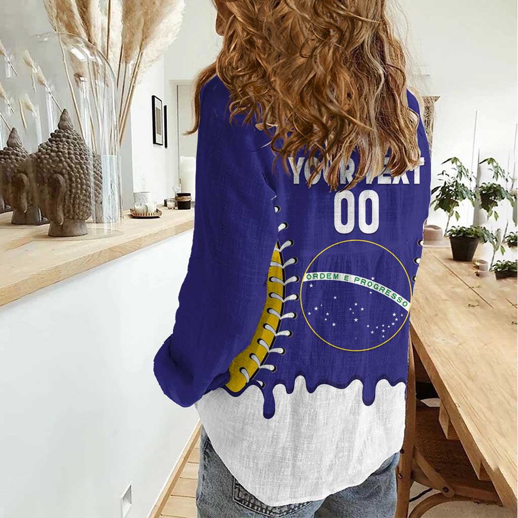 Brazil 2026 Baseball Custom Women Casual Shirt Go Champions Drip Style