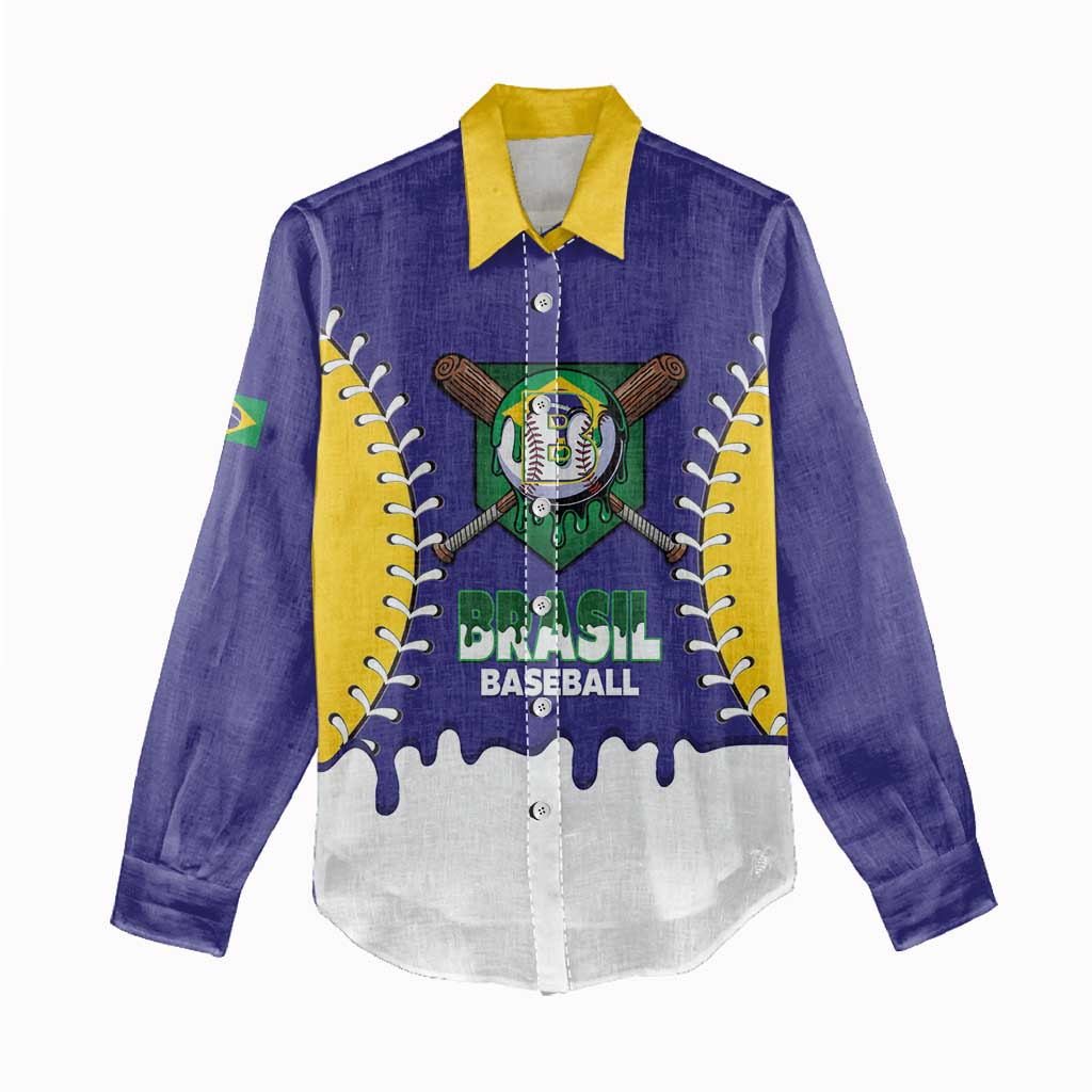 Brazil 2026 Baseball Custom Women Casual Shirt Go Champions Drip Style
