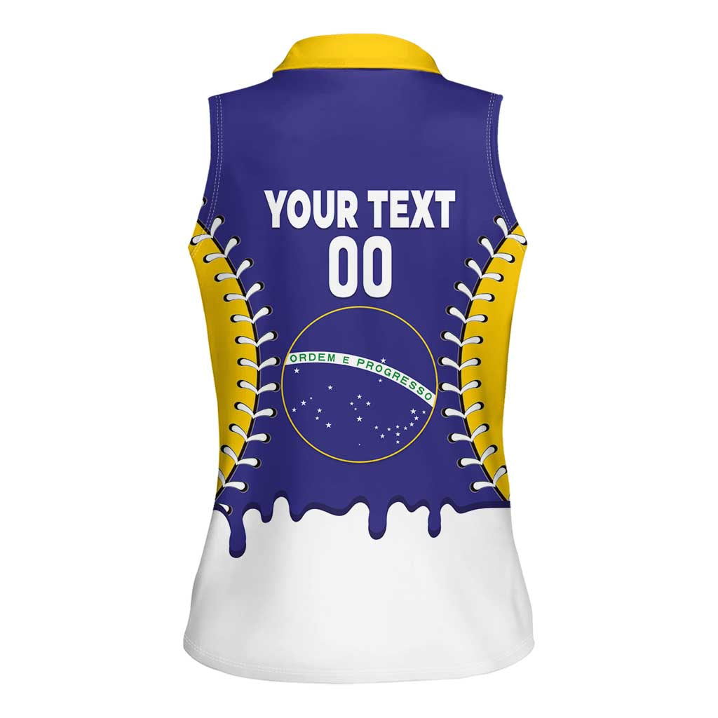 Brazil 2026 Baseball Custom Women Sleeveless Polo Shirt Go Champions Drip Style
