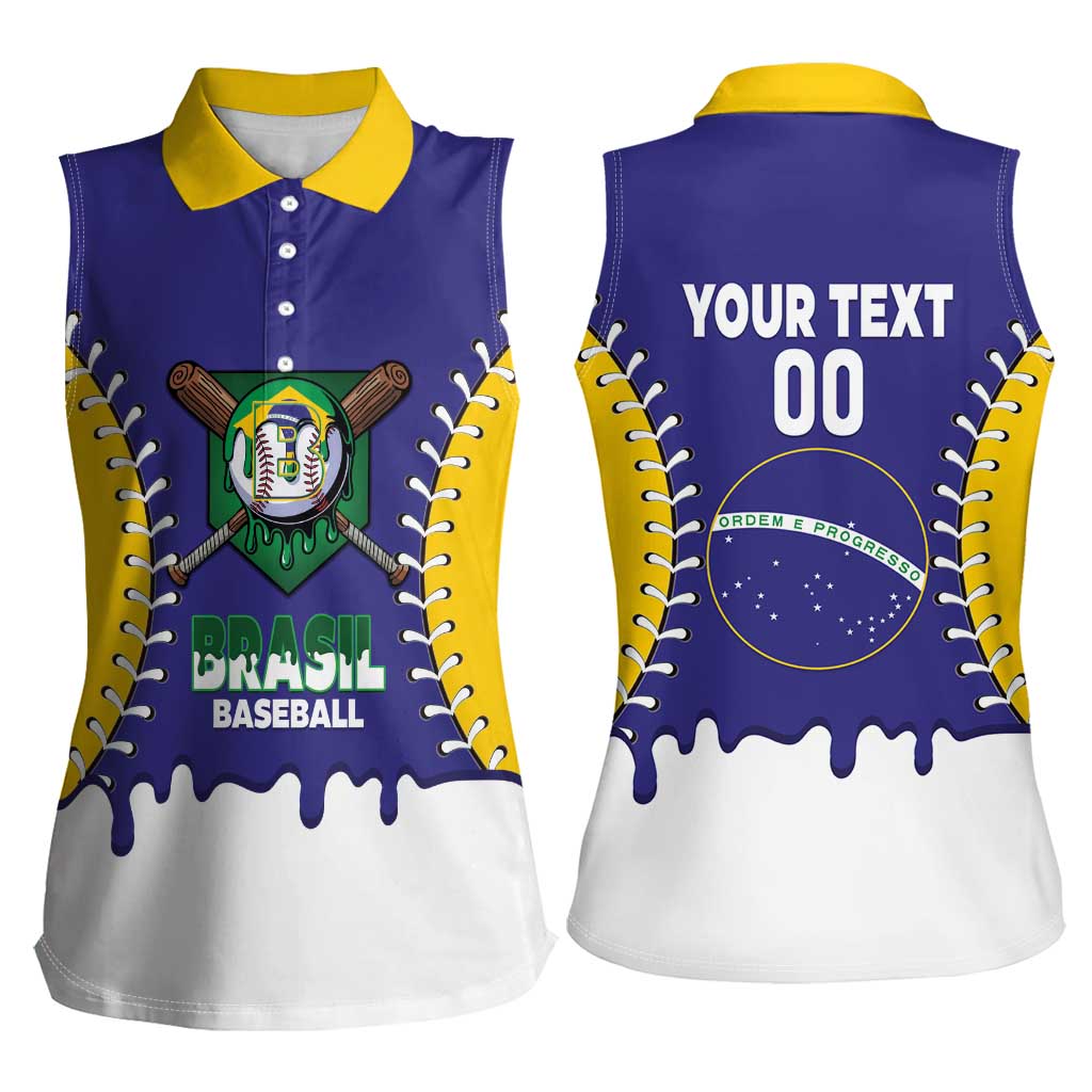 Brazil 2026 Baseball Custom Women Sleeveless Polo Shirt Go Champions Drip Style