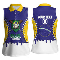 Brazil 2026 Baseball Custom Women Sleeveless Polo Shirt Go Champions Drip Style