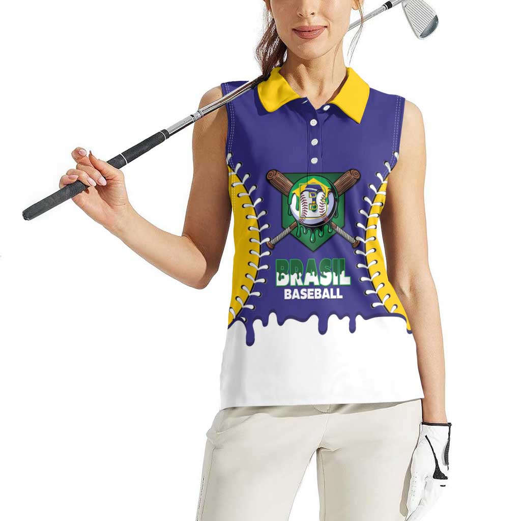 Brazil 2026 Baseball Custom Women Sleeveless Polo Shirt Go Champions Drip Style