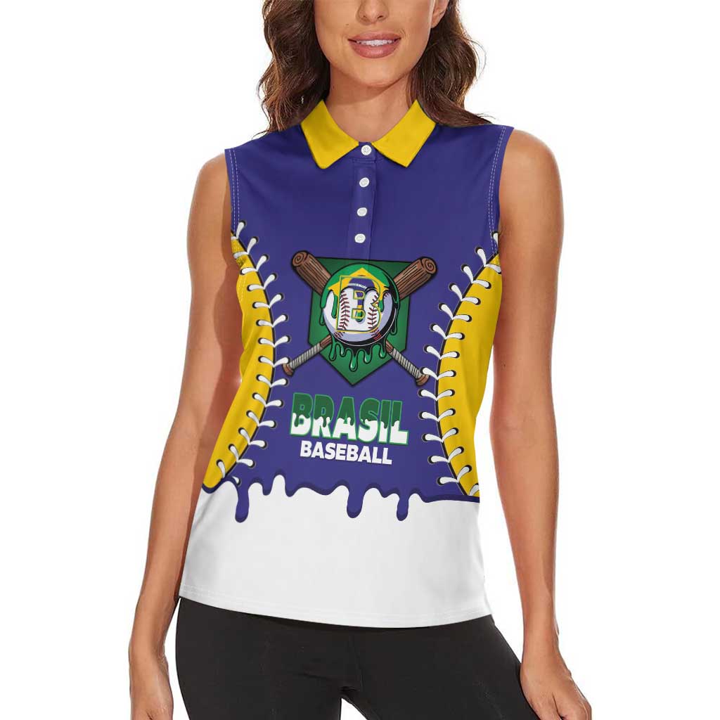 Brazil 2026 Baseball Custom Women Sleeveless Polo Shirt Go Champions Drip Style