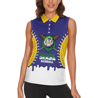 Brazil 2026 Baseball Custom Women Sleeveless Polo Shirt Go Champions Drip Style