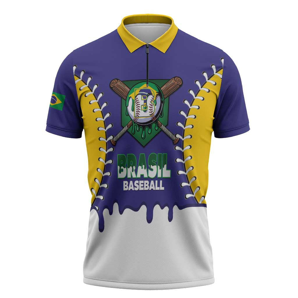 Brazil 2026 Baseball Custom Zipper Polo Shirt Go Champions Drip Style