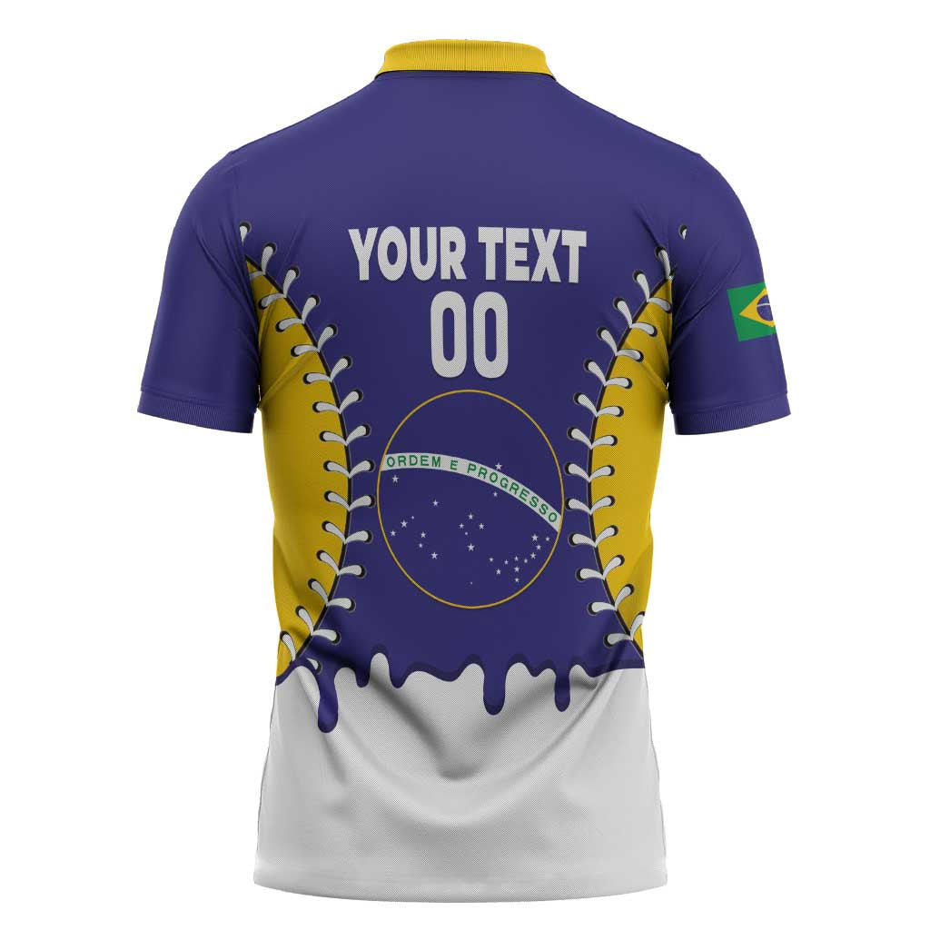 Brazil 2026 Baseball Custom Zipper Polo Shirt Go Champions Drip Style