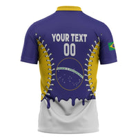 Brazil 2026 Baseball Custom Zipper Polo Shirt Go Champions Drip Style