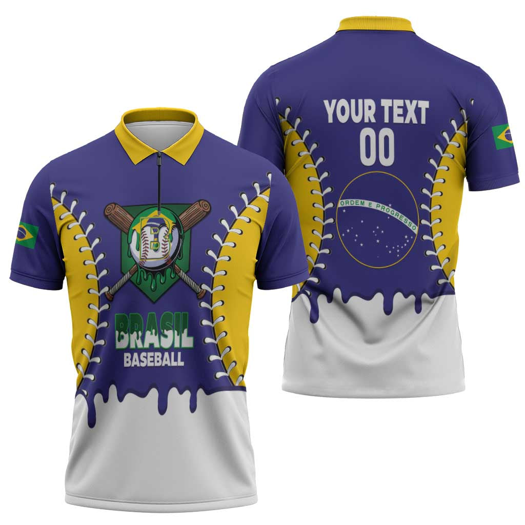 Brazil 2026 Baseball Custom Zipper Polo Shirt Go Champions Drip Style