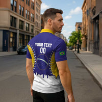 Brazil 2026 Baseball Custom Zipper Polo Shirt Go Champions Drip Style