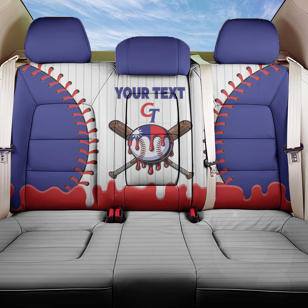 Chinese Taipei 2026 Baseball Custom Back Car Seat Cover Go Taiwan Drip Style