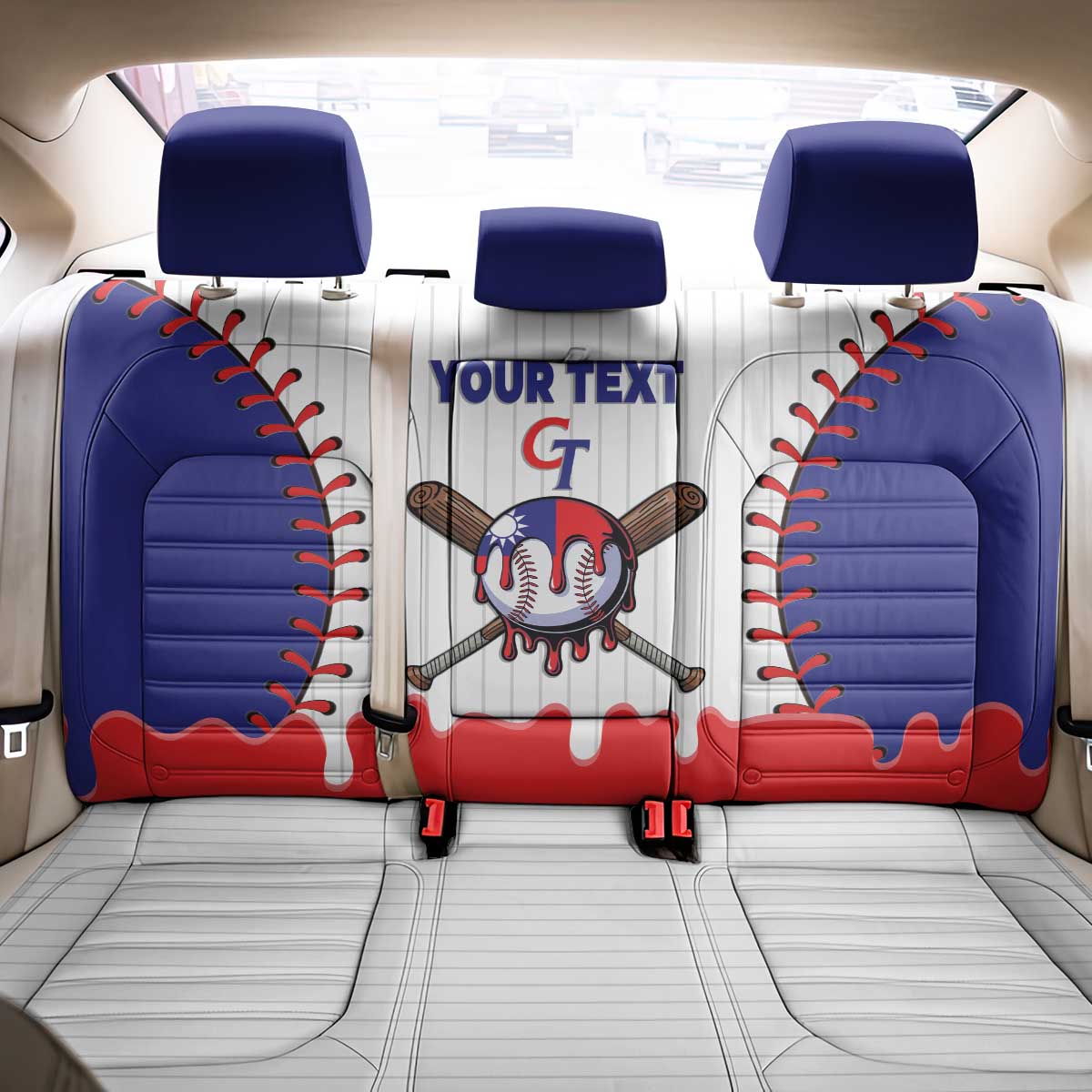 Chinese Taipei 2026 Baseball Custom Back Car Seat Cover Go Taiwan Drip Style