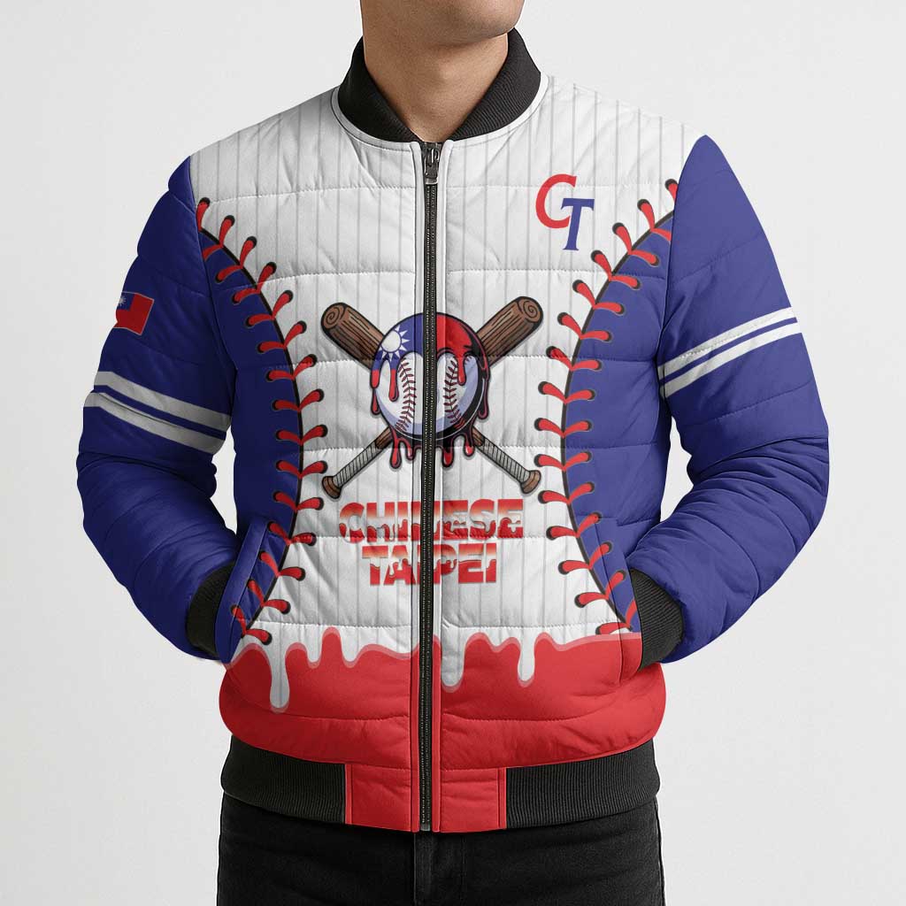 Chinese Taipei 2026 Baseball Custom Bomber Puffer Jacket Go Taiwan Drip Style
